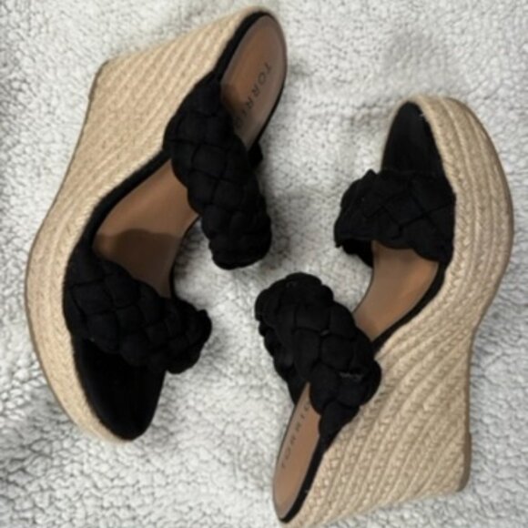 Torrid Extra Wide Width Black Braided Espadrille Wedges 8.5-9WW - Picture 2 of 6